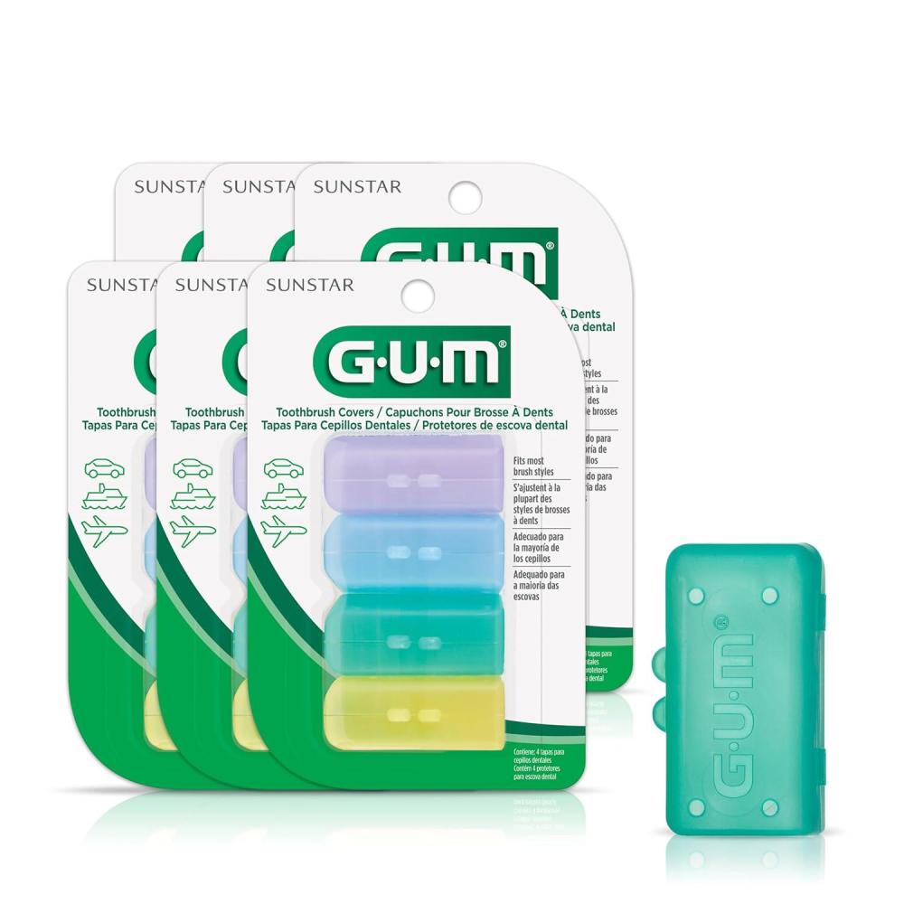 image:imageGUM Toothbrush Covers for Travel or Home 6 x 4 count 24 Covers