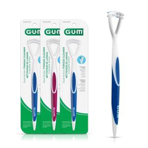GUM – 760RB Dual Action Tongue Cleaner Brush and Scraper (Colors May Vary)(1 Count (Pack of 3))