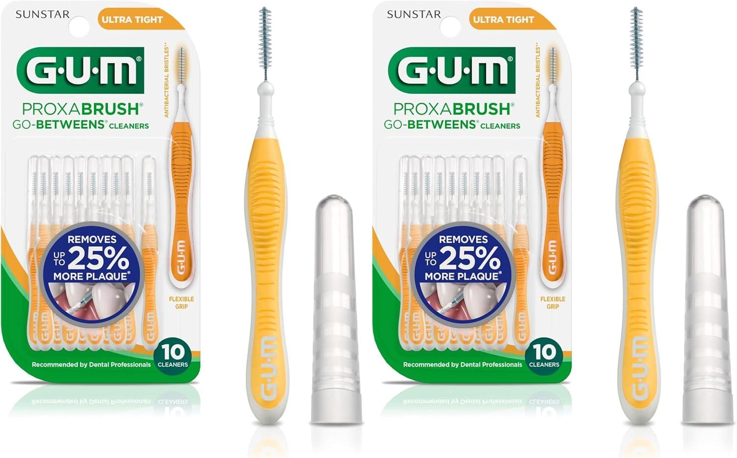 image:imageGUM Proxabrush GoBetweens Moderate Interdental Brushes Soft Bristled Dental Picks for Plaque Removal amp Gum Health Safe for Braces amp Dental Devices 10 CountUltra Tight