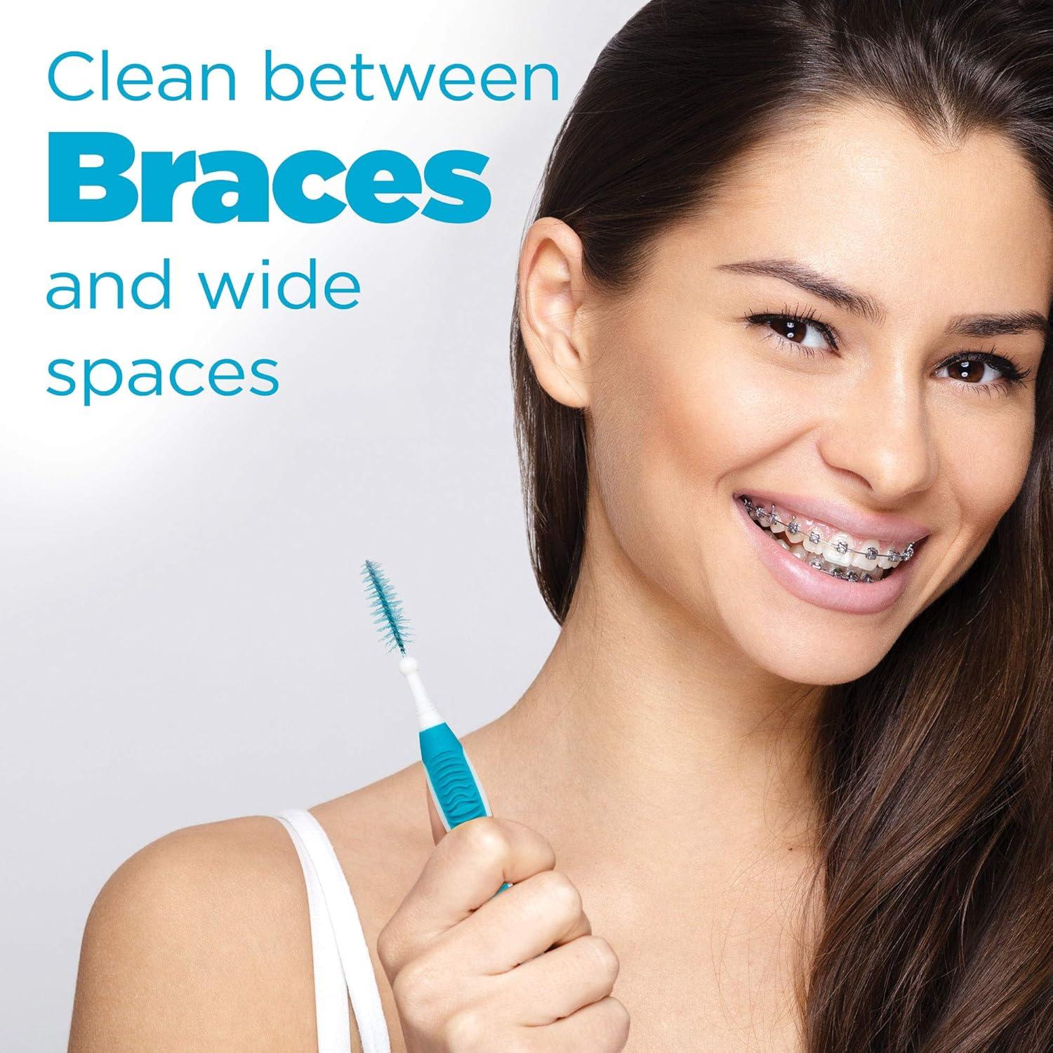 image:imageGUM Proxabrush GoBetweens Moderate Interdental Brushes Soft Bristled Dental Picks for Plaque Removal amp Gum Health Safe for Braces amp Dental Devices 10 CountWide