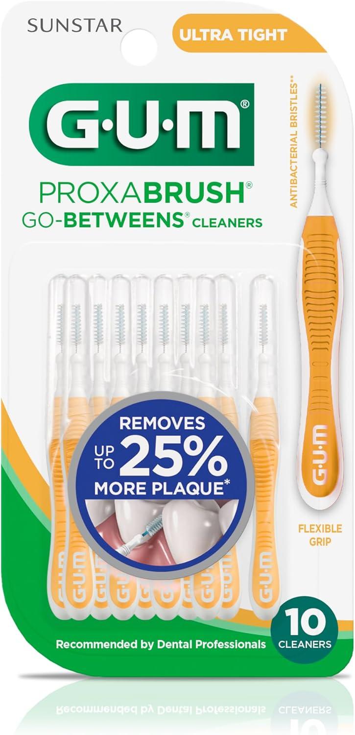 image:imageGUM Proxabrush GoBetweens Moderate Interdental Brushes Soft Bristled Dental Picks for Plaque Removal amp Gum Health Safe for Braces amp Dental Devices 10 CountUltra Tight