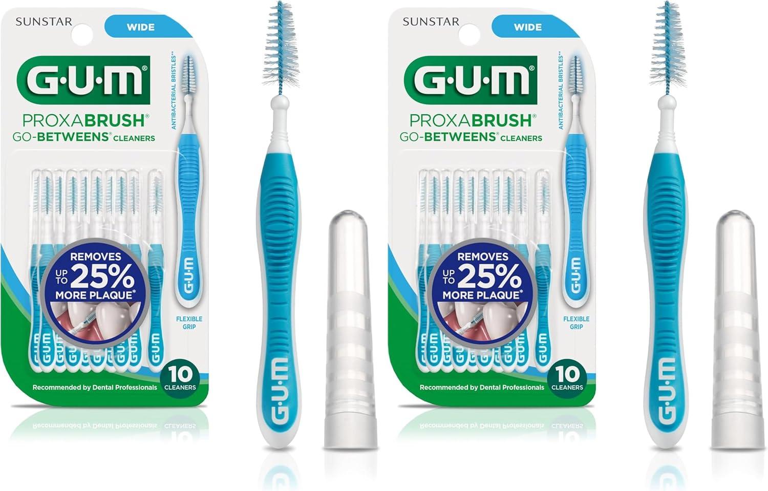 image:imageGUM Proxabrush GoBetweens Moderate Interdental Brushes Soft Bristled Dental Picks for Plaque Removal amp Gum Health Safe for Braces amp Dental Devices 10 CountWide