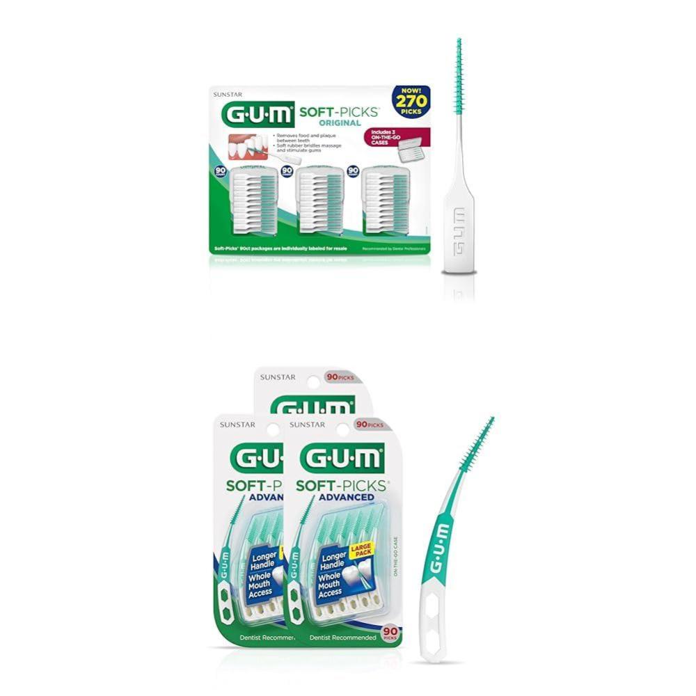 image:imageBundle of GUM SoftPicks Original Dental Picks 270 Count GUM SoftPicks Advanced Dental Picks 90 Count Pack of 3