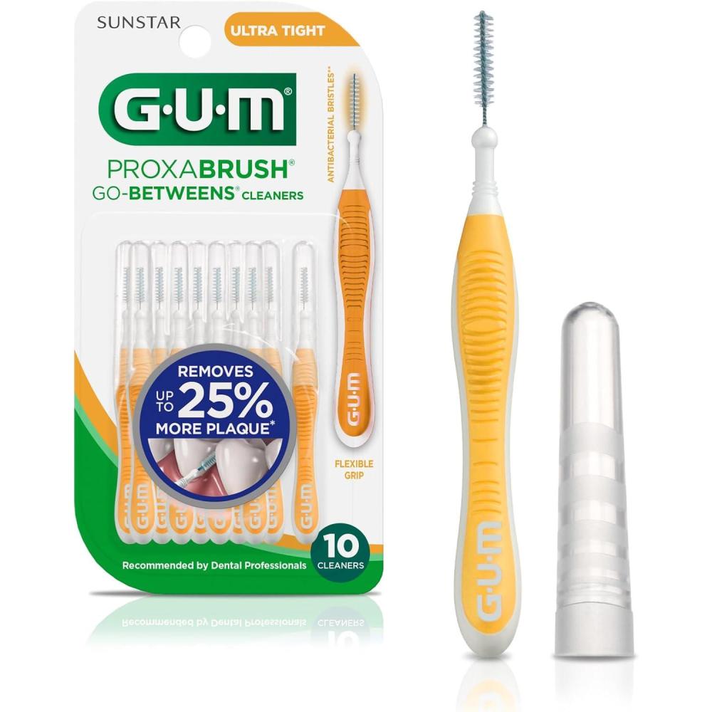image:imageGUM Proxabrush GoBetweens Moderate Interdental Brushes Soft Bristled Dental Picks for Plaque Removal amp Gum Health Safe for Braces amp Dental Devices 10 CountUltra Tight