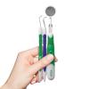 GUM Oral Care Dental Cleaning Kit, Dental Mirror with Light, Explorer Pick, and Dental Scaler, Professional Quality Stainless Steel Dental Tools, Easy-Grip Handle (6pk)(6 Sets)