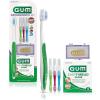 GUM Orthodontic Kit – Features Orthodontic Toothbrush, 3 Proxabrush Sizes and shred-resistant EasyThread Floss, and Mint Ortho Wax, 6pk