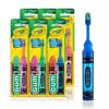 GUM Crayola Kids’ Travel Toothbrush, Antibacterial Bristles, Soft, Ages 4+, 2ct (6pk)