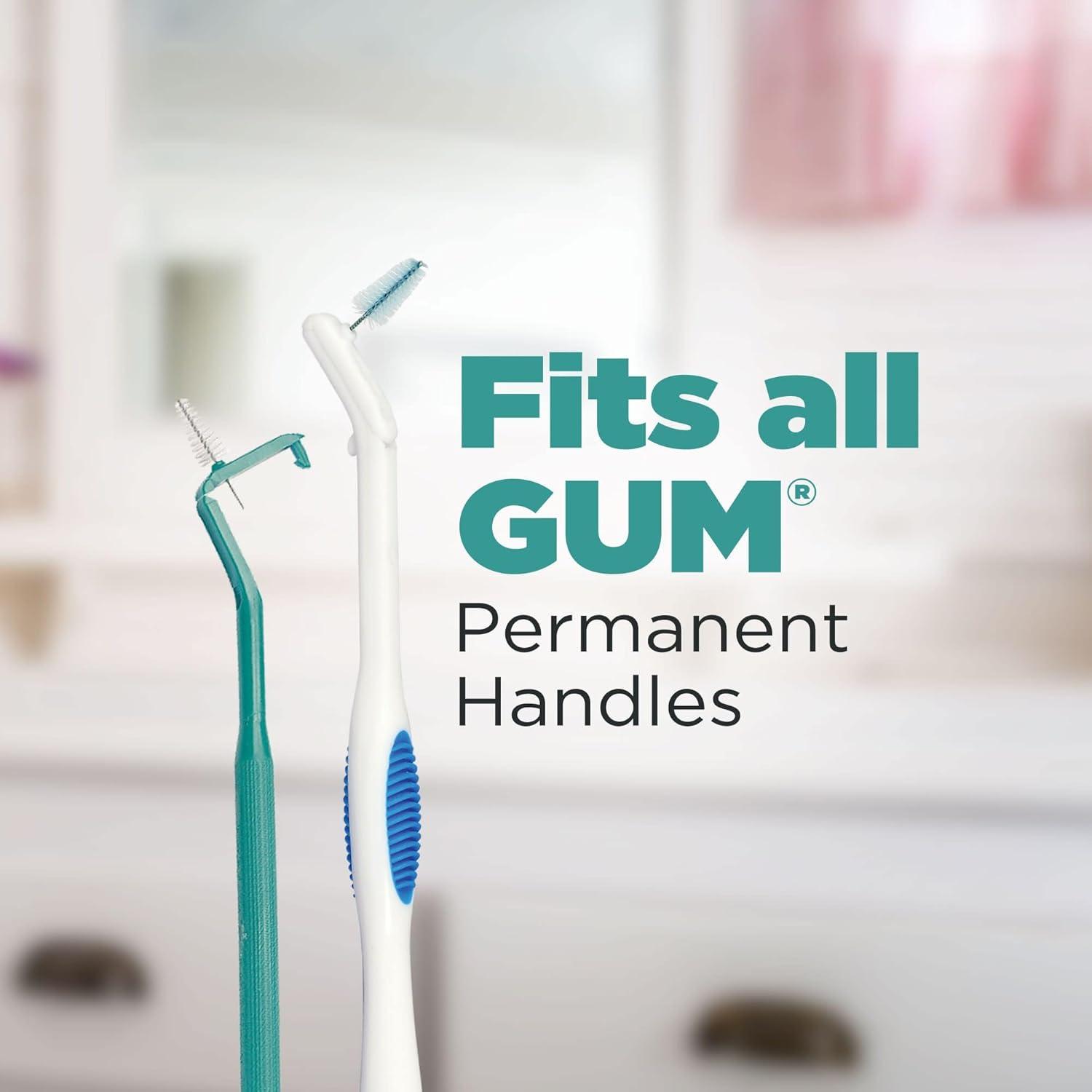image:imageGUM Proxabrush GoBetweens Refills Wide Compatible with GUM Permanent Handle Reusable Interdental Brushes Soft Bristled Dental Picks 16ct 6pk