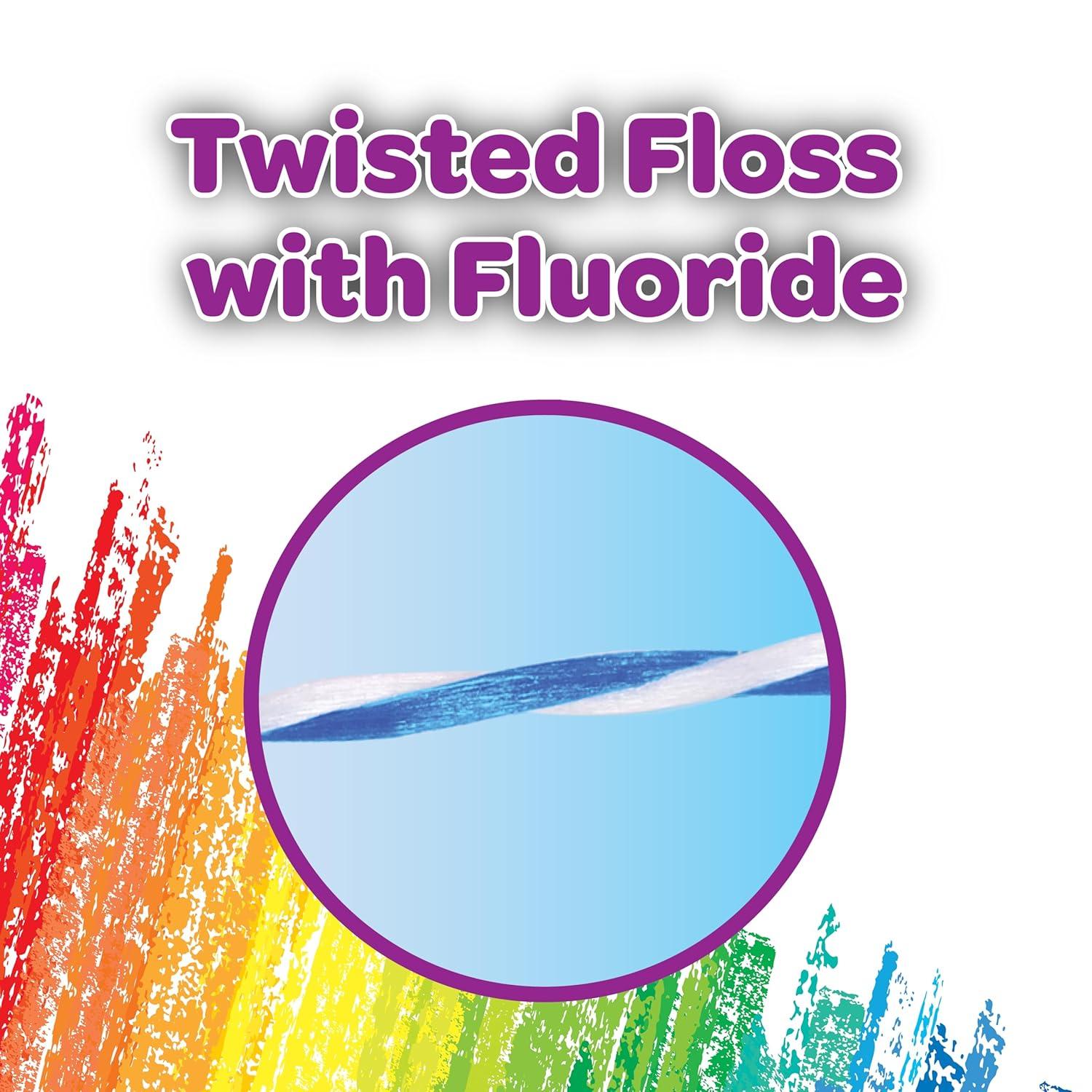 image:imageGUM Crayola Twistables Kids Flossers with Fluoride Three Fun Fruit Flavors 75 Count and GUM Crayola Marker Childrens Toothbrush Soft Bristled Kids Toothbrush Set Age 3 Suction Cup Base 3 Count