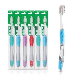 GUM Technique Enamel Clean Toothbrush – Compact Head – Toothbrushes for Adults -Soft Bristles, 1 Count (Pack of 6)