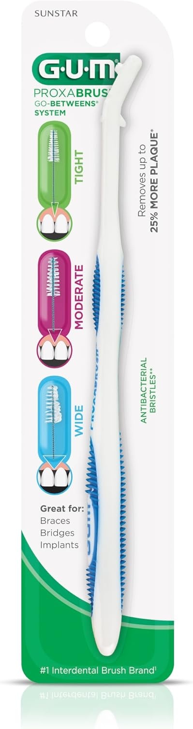 image:imageGUM Proxabrush Permanent Handle Refills Compatible with GoBetweens Interdental Brushes for Plaque Removal Health Braces Care amp Implants Pack of 41 Count Pack of 4