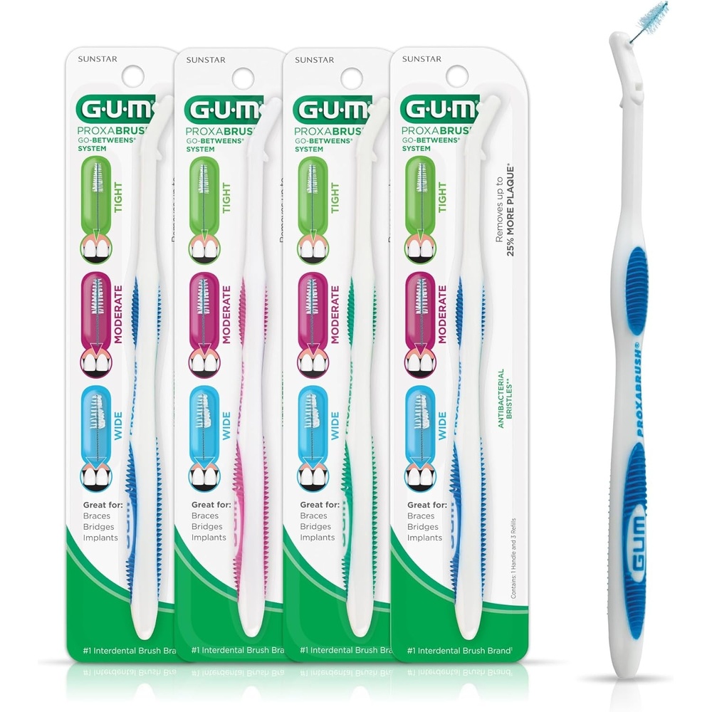 image:imageGUM Proxabrush Permanent Handle Refills Compatible with GoBetweens Interdental Brushes for Plaque Removal Health Braces Care amp Implants Pack of 41 Count Pack of 4