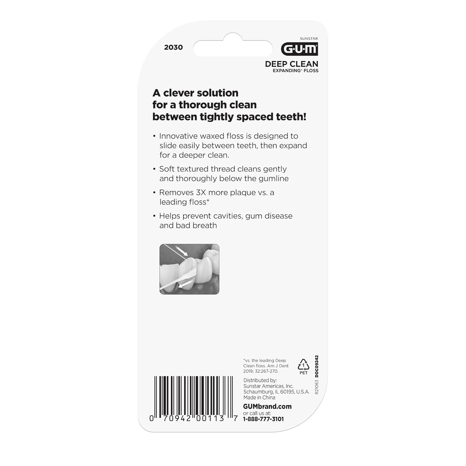 image:imageExpanding Dental Floss Waxed Woven Floss Effective Plaque Removal for Tight Teeth Unflavored 2ct 3pk