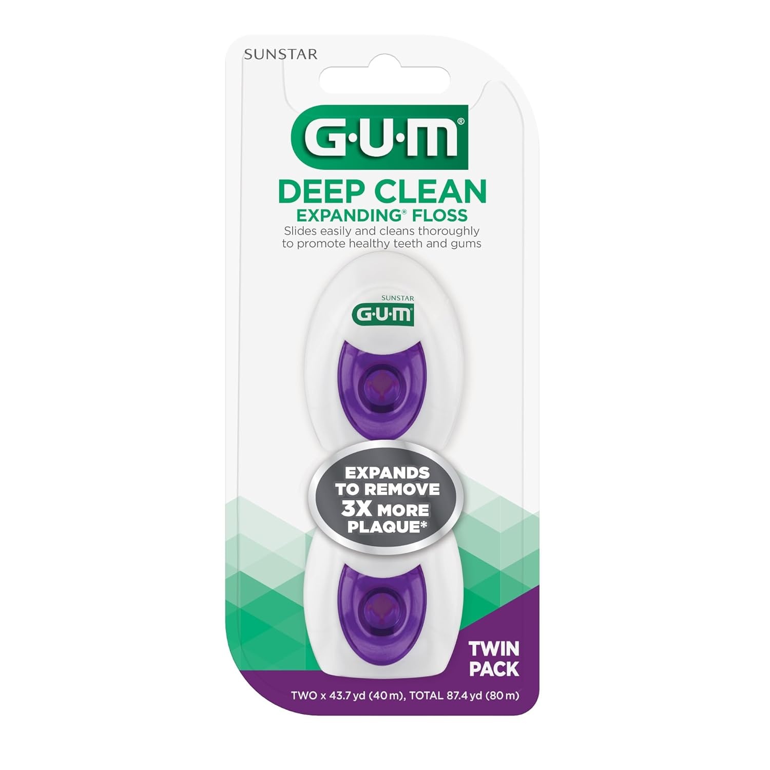 image:imageExpanding Dental Floss Waxed Woven Floss Effective Plaque Removal for Tight Teeth Unflavored 2ct 3pk
