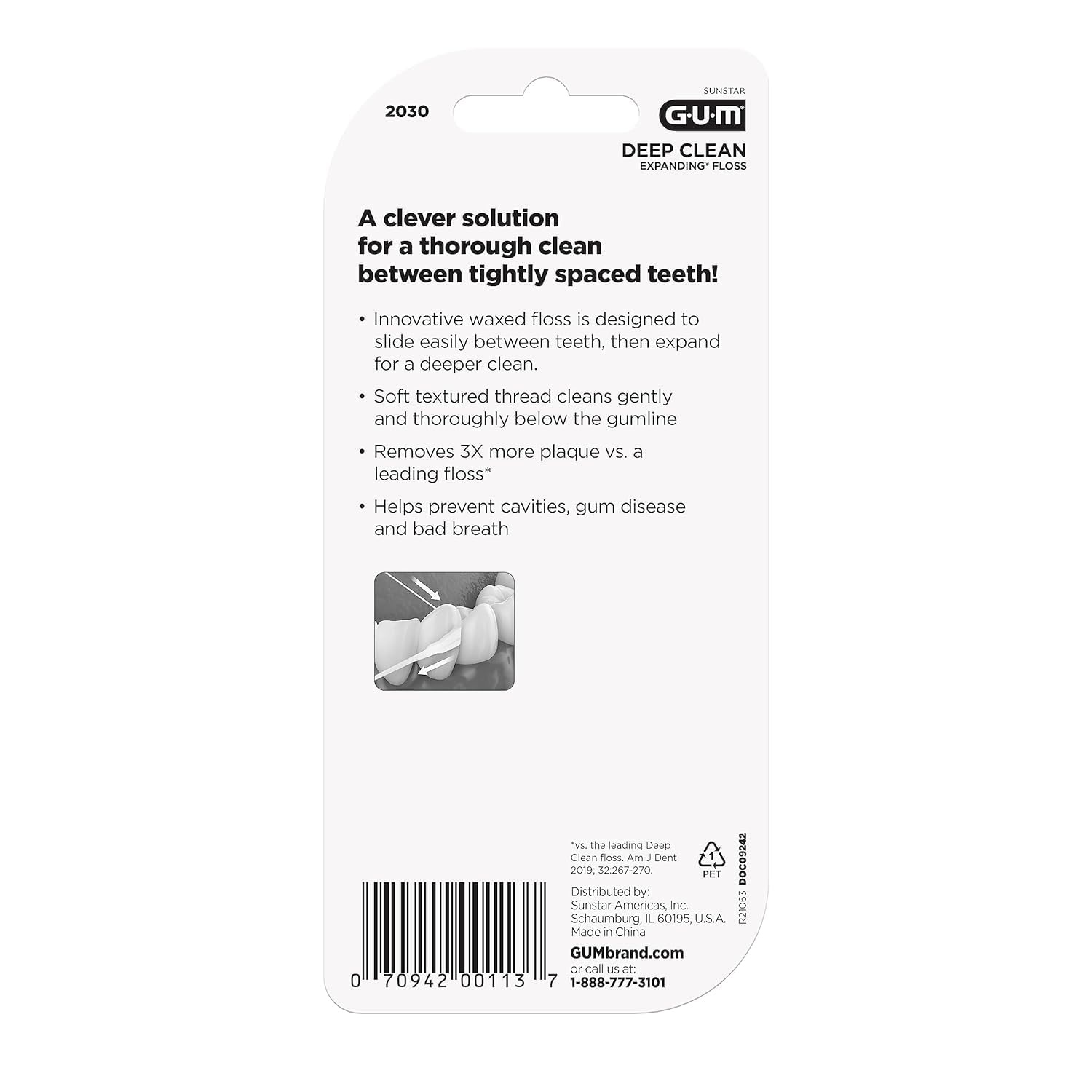 image:imageExpanding Dental Floss Waxed Woven Floss Effective Plaque Removal for Tight Teeth Unflavored 2ct 3pk